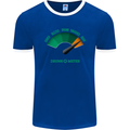 St. Patrick's Day Drunkometer Funny Beer Mens Ringer T-Shirt FotL Royal Blue/White