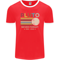 Pluto Never Forget Space Astronomy Planet Mens Ringer T-Shirt FotL Red/White