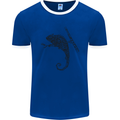 Steampunk Chameleon Mens Ringer T-Shirt FotL Royal Blue/White