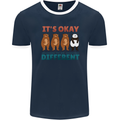 Panda Bear LGBT It's Okay to Be Different Mens Ringer T-Shirt FotL Navy Blue/White