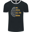 Brain Cancer Aneurysm Awareness Mens Ringer T-Shirt FotL Black/White