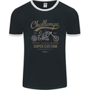 Challenge Legend Custom Chopper Motorbike Mens Ringer T-Shirt FotL Black/White