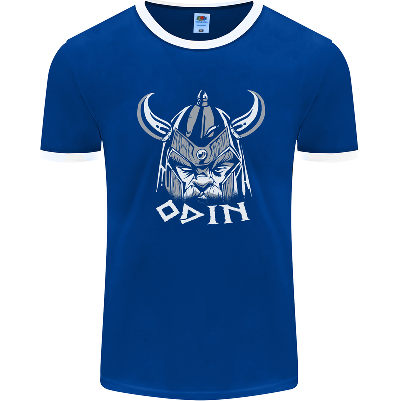 Odin Viking God Warrior Valhalla Norse Gym Mens Ringer T-Shirt FotL Royal Blue/White