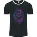 Astro Skull Astronaut Space Mens Ringer T-Shirt FotL Black/White