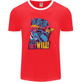 Lets Get Wild Rhino Gorilla Elephant Hippo Mens Ringer T-Shirt FotL Red/White