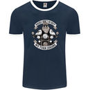 Bikers Don't Go Grey Motorbike Motorcycle Mens Ringer T-Shirt FotL Navy Blue/White