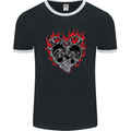 Biker Heart Motorbike Motorcycle Mens Ringer T-Shirt FotL Black/White