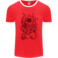 Steampunk Octopus Kraken Cthulhu Mens Ringer T-Shirt FotL Red/White