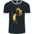 Get Naked Censored Banana Funny Mens Ringer T-Shirt FotL Black/White