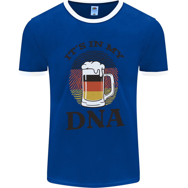 German Beer It's in My DNA Funny Germany Mens Ringer T-Shirt FotL Royal Blue/White