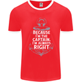 Sailing Captain Narrow Boat Barge Sailor Mens Ringer T-Shirt FotL Red/White