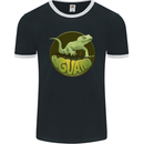 An Iguana Lizard Mens Ringer T-Shirt FotL Black/White