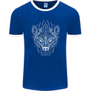 Viking Bear Symbols With Valknut Symbol Mens Ringer T-Shirt FotL Royal Blue/White