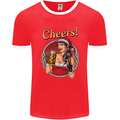 Christmas Sexy Santa Clause Xmas Mens Ringer T-Shirt FotL Red/White