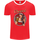 Christmas Sexy Santa Clause Xmas Mens Ringer T-Shirt FotL Red/White