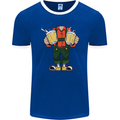 Octoberfest Man With Beer Mens Ringer T-Shirt FotL Royal Blue/White