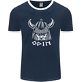 Odin Viking God Warrior Valhalla Norse Gym Mens Ringer T-Shirt FotL Navy Blue/White