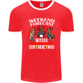 Music Weekend Funny Alcohol Beer Mens Ringer T-Shirt FotL Red/White