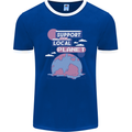 Support Your Local Planet Climate Change Mens Ringer T-Shirt FotL Royal Blue/White