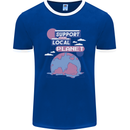 Support Your Local Planet Climate Change Mens Ringer T-Shirt FotL Royal Blue/White