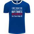 I Don't Mean to Be I Ride a Horse Riding Mens Ringer T-Shirt FotL Royal Blue/White