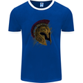 Spartan Helmet Gym Bodybuilding Training Mens Ringer T-Shirt FotL Royal Blue/White