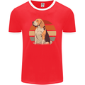 Dogs Beagle With a Retro Sunset Background Mens Ringer T-Shirt FotL Red/White