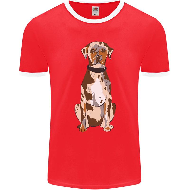 Catahoula Shepherd Dog Mens Ringer T-Shirt FotL Red/White