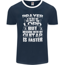 Don't Mess With My Guitar Funny Slogan Mens Ringer T-Shirt FotL Navy Blue/White