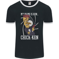 Funny Chicken Spy Parody Mens Ringer T-Shirt FotL Black/White