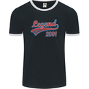 Legend Since 22nd Birthday 2001 Mens Ringer T-Shirt FotL Black/White