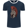 Roman Helmet Bodybuilding Gym Spartan Mens Ringer T-Shirt FotL Navy Blue/White