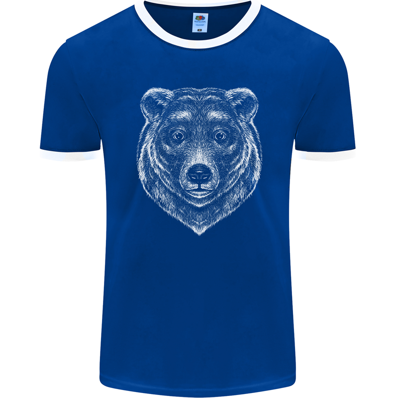 A Grizzly Bear Mens Ringer T-Shirt FotL Royal Blue/White