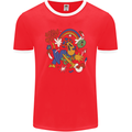 Stay Trippy Magic Mushrooms LSD Mens Ringer T-Shirt FotL Red/White