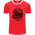 Motorcycling Motorbike Motorcycle Biker Mens Ringer T-Shirt Red/White