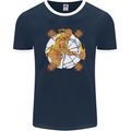 A Viking With a Hammer Thor Tribal Valhalla Mens Ringer T-Shirt FotL Navy Blue/White