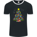 Autism Christmas Tree Autistic Awareness Mens Ringer T-Shirt FotL Black/White