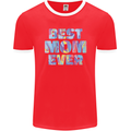 Best Mom Ever Tie Died Effect Mother's Day Mens Ringer T-Shirt FotL Red/White