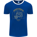 Dragon Warrior Samurai Japan Japanese Mens Ringer T-Shirt FotL Royal Blue/White