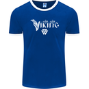 Viking Thor Odin Valhalla Norse Mythology Mens Ringer T-Shirt FotL Royal Blue/White