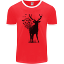 Abstract Butterfly Deer Ecology Environment Mens Ringer T-Shirt FotL Red/White