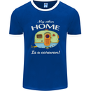 My Other Home Is a Caravan Caravanning Mens Ringer T-Shirt FotL Royal Blue/White