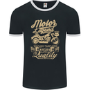 Motor Legend Biker Motorbike Motorcycle Mens Ringer T-Shirt FotL Black/White