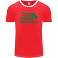 Instant Irish Add Beer St. Patrick's Day Mens Ringer T-Shirt FotL Red/White