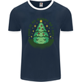 Bah Humbug Christmas Tree Funny Mens Ringer T-Shirt FotL Navy Blue/White