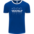 Golf Life's Full of Important Choices Funny Mens Ringer T-Shirt FotL Royal Blue/White