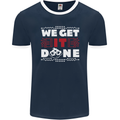 We Get It Done Funny IT Professional Tecky Mens Ringer T-Shirt FotL Navy Blue/White