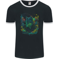 A Fantasy Wolf in the Forest Mens Ringer T-Shirt FotL Black/White