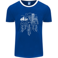 Bike Ride Cycling Cyclist Bicycle Road MTB Mens Ringer T-Shirt FotL Royal Blue/White