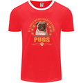 A Pug Dog Mens Ringer T-Shirt FotL Red/White